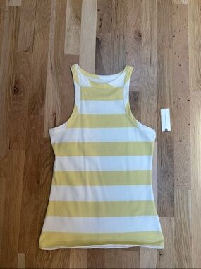 Maeve Yellow & White Striped Racerback Tank